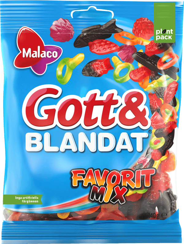 Malaco Gott & Blandat Favoritmix 140g x 36st